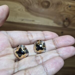 Gold and Black Earrings